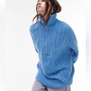 Topshop 1/4 Zip Sweater in the most stunning Blue